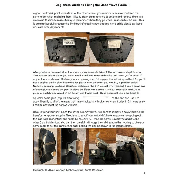 Bose Wave Radio 3 III  *Repair DIY Service Kit* repair guide with Free Shipping! - Picture 2 of 3